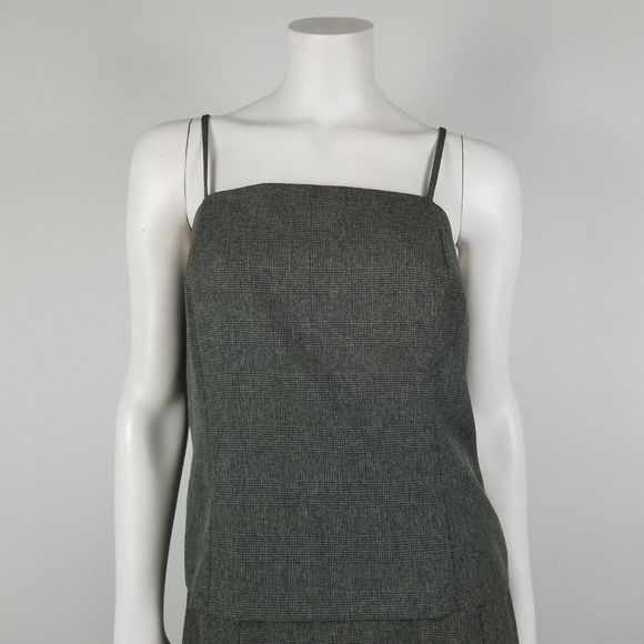 Vintage 90s Y2K Micro Houndstooth Brown Grey Tank Skirt Coord Set Sz 13/14 JRs - Picture 3 of 14